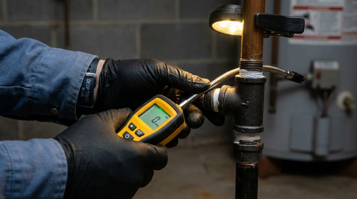 Gas leak detection with electronic sniffer by Johns Plumbing LLC in Wheat Ridge
